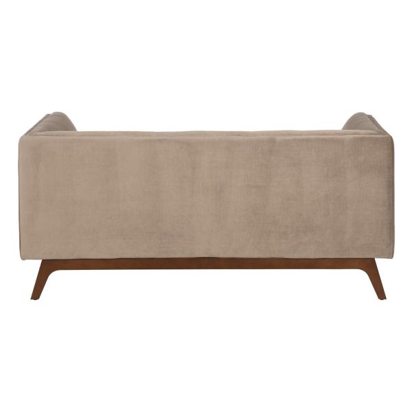 Sofa 156 x 81 x 72 cm Champagne Synthetic Fabric Wood Velvet on Sale