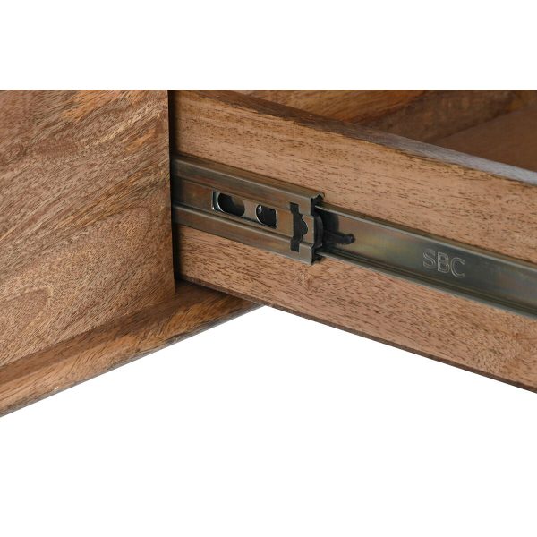 Console DKD Home Decor Natural Black Metal Mango wood Hot on Sale