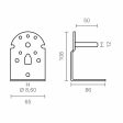 Awning bracket Micel TLD08 White 6,5 x 8,6 x 10,8 cm Shaft 2 Pieces Hot on Sale