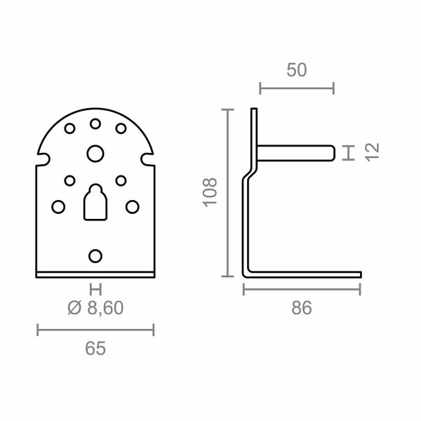 Awning bracket Micel TLD08 White 6,5 x 8,6 x 10,8 cm Shaft 2 Pieces Hot on Sale