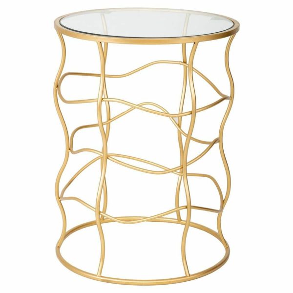 Side table Alexandra House Living Gold Metal 46 x 60 x 46 cm Discount