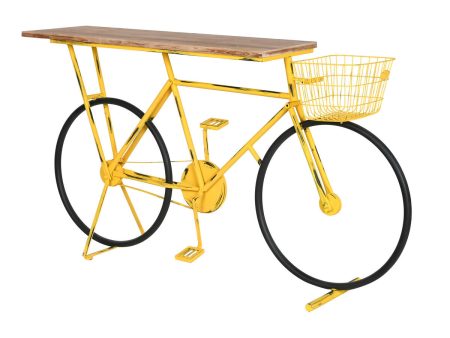 Console Home ESPRIT Yellow Black Wood Metal 160 x 40 x 88 cm Supply