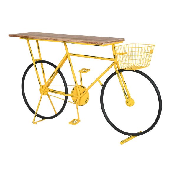 Console Home ESPRIT Yellow Black Wood Metal 160 x 40 x 88 cm Supply