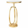 Side table Alexandra House Living Gold Glass MDF Wood 35 x 61 x 35 cm Fashion