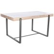 Dining Table Home ESPRIT White Grey Natural Metal 150 x 85 x 75 cm Hot on Sale