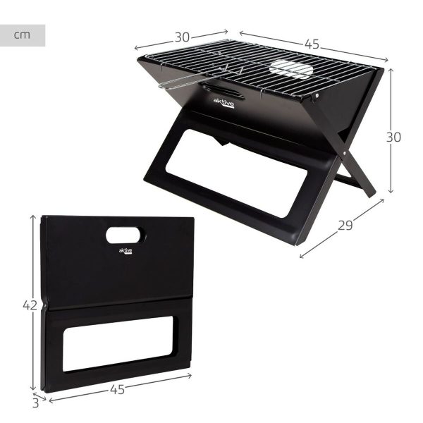 Barbecue Portable Aktive Black Steel Iron 45 x 30 x 29 cm Sale