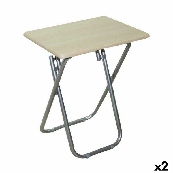 Folding Side Table Confortime Wood 66 x 38 x 48 cm (2 Units) Online now