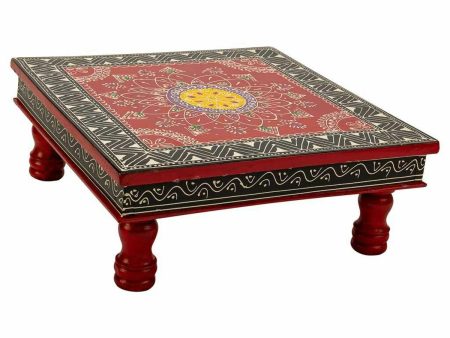 Side table Alexandra House Living Red Aluminium MDF Wood 38 x 14 x 38 cm For Sale