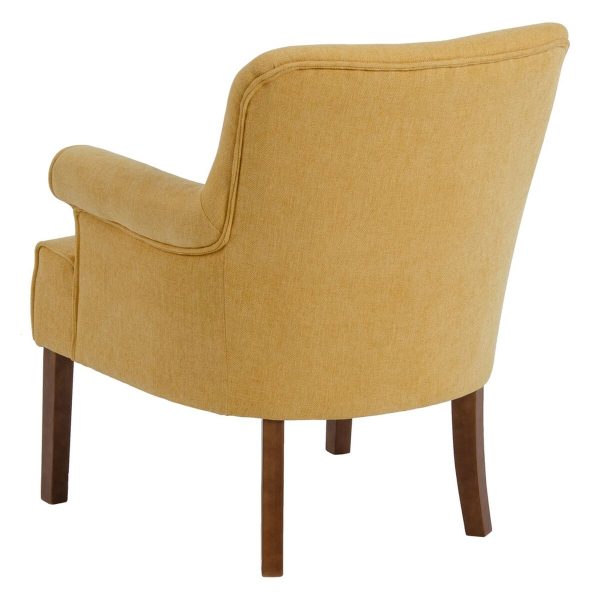 Armchair 77 x 64 x 88 cm Synthetic Fabric Wood Mustard For Sale