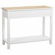 Hall Table with Drawers Alexandra House Living White Brown Zinc Alloy MDF Wood 40 x 78 x 100 cm Hot on Sale