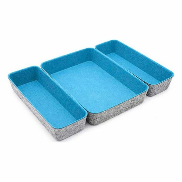 Basket set Confortime 3 Pieces Felt 28 x 20,5 x 5,3 cm (3 Pieces) (6 Units) For Discount