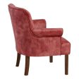 Armchair 77 x 64 x 88 cm Synthetic Fabric Wood Dark Red Online Sale