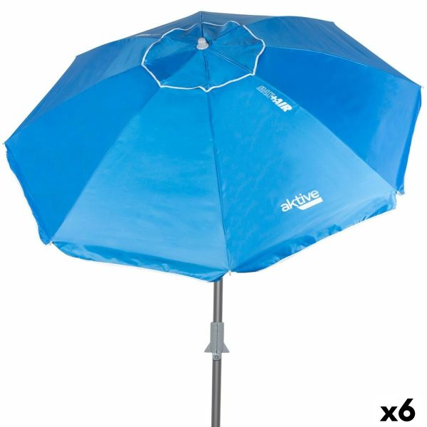 Sunshade Aktive Blue Polyester Aluminium 220 x 225 x 220 cm (6 Units) For Cheap