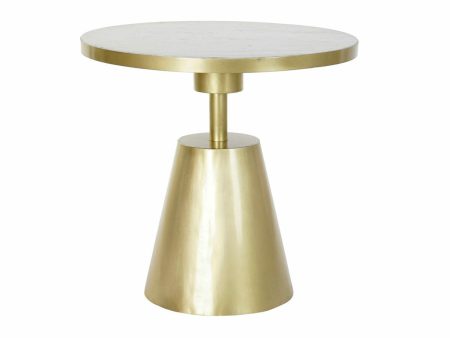 Side table DKD Home Decor 60 x 60 x 58 cm Golden Wood White Marble Iron For Cheap