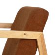 Rocking Chair Brown Beige Rubber wood Fabric 60 x 83 x 72 cm Sale