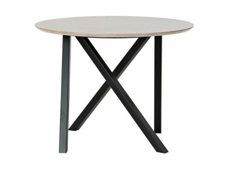 Side table DKD Home Decor 65 x 65 x 49,5 cm Black Metal Wood Light brown For Discount