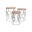 Set of 3 tables Home ESPRIT Brown Silver Natural Steel Mango wood 49,5 x 49,5 x 62 cm Cheap