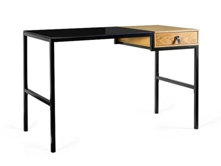 Desk Unique LESTE JSBG-142-1 Black Steel 120 x 76 x 60 cm Supply