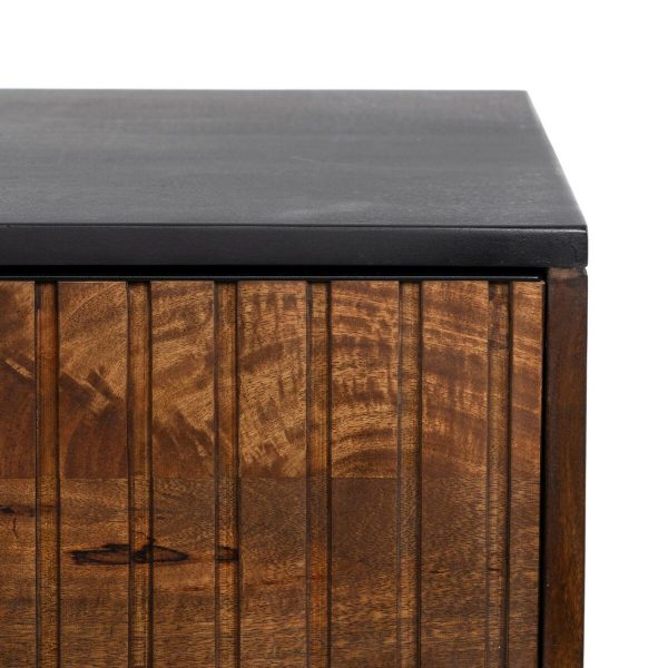 Console ABNER Brown Black Metal Iron Mango wood 110 x 40 x 76 cm Cheap