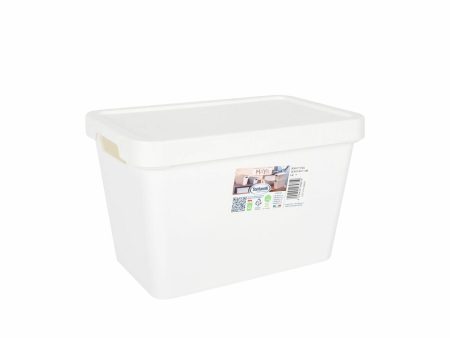 Storage Box with Lid Tontarelli Maya White 6,4 L 28 x 18 x 17,7 cm (12 Units) Online Hot Sale