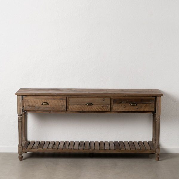 Console Brown Fir wood MDF Wood 184,5 x 50 x 86,8 cm on Sale