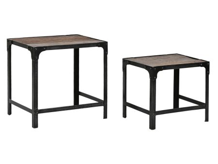 Set of 2 tables Home ESPRIT Natural 48 x 36 x 45 cm Cheap