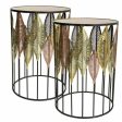 Set of 2 tables Alexandra House Living Golden Iron 47 x 72 x 47 cm Cheap