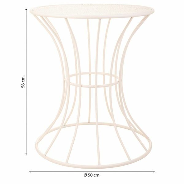 Side table Alexandra House Living White Iron 20 x 50 x 21 cm Online