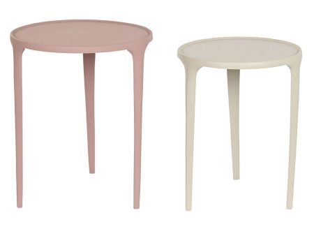 Set of 2 tables DKD Home Decor Beige Pink 40 x 40 x 50 cm Cheap