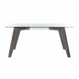 Dining Table DKD Home Decor Crystal Grey Transparent MDF Wood (160 x 90 x 75 cm) Online