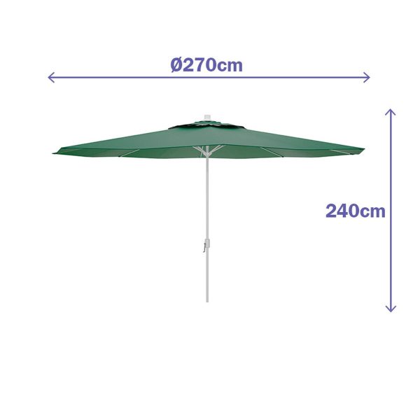 Sunshade Marbueno Green Polyester Steel Ø 270 cm For Discount