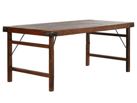 Folding Table Home ESPRIT Natural Recycled Wood 182 x 90 x 76 cm Online now