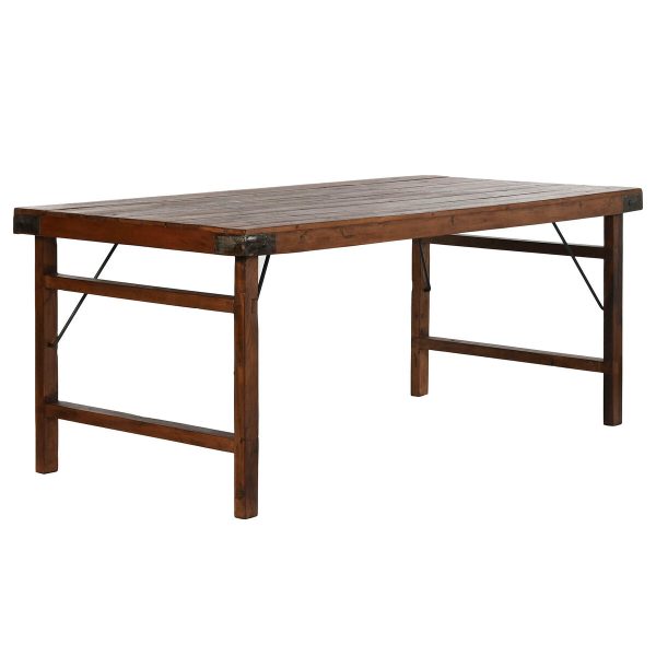 Folding Table Home ESPRIT Natural Recycled Wood 182 x 90 x 76 cm Online now