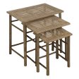 Side table Natural Bamboo 57 x 38 x 55 cm 45 x 32 x 47 cm 34 x 26 x 40 cm 3 Pieces (3 Units) on Sale