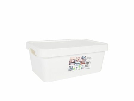 Storage Box with Lid Tontarelli Maya White 4,2 L 28 x 18 x 11,2 cm (12 Units) on Sale