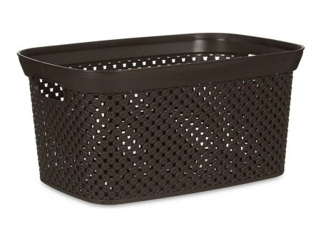 Basket Brown Plastic 10 L 24 x 17 x 35 cm For Sale