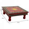 Side table Alexandra House Living Red Aluminium MDF Wood 38 x 14 x 38 cm For Sale