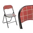 Folding Chair Hand Made Brown Black Grey PVC Metal 43 x 46 x 78 cm (6 Units) For Sale