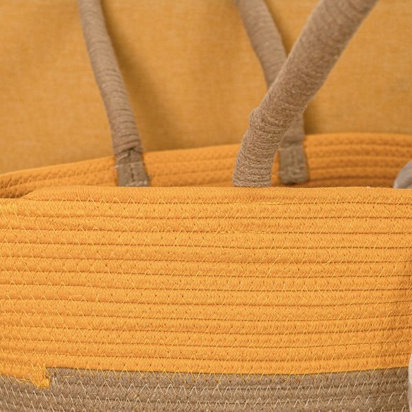 Decorative basket Vinthera Moa Ocre Cotton 40 x 30 x 15 cm Sale