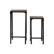 Set of 2 tables Home ESPRIT Black Natural 38 x 38 x 75 cm Online