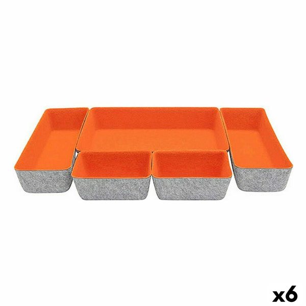 Basket set Confortime 5 Pieces Felt 27,5 x 20 x 5,3 cm (5 Pieces) (6 Units) Hot on Sale