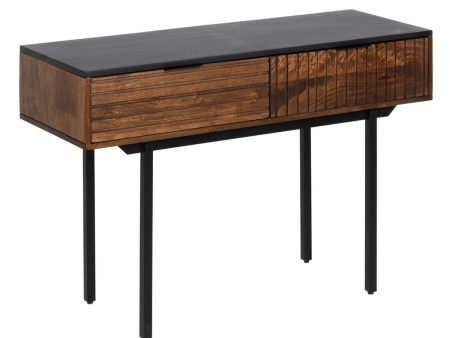 Console ABNER Brown Black Metal Iron Mango wood 110 x 40 x 76 cm Cheap