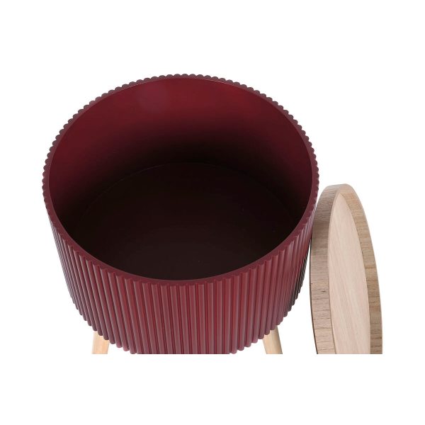 Side table DKD Home Decor 38,5 x 38,5 x 49 cm Brown Maroon MDF Wood on Sale