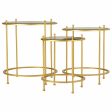 Set of 3 tables Alexandra House Living Gold 53 x 60 x 53 cm Hot on Sale