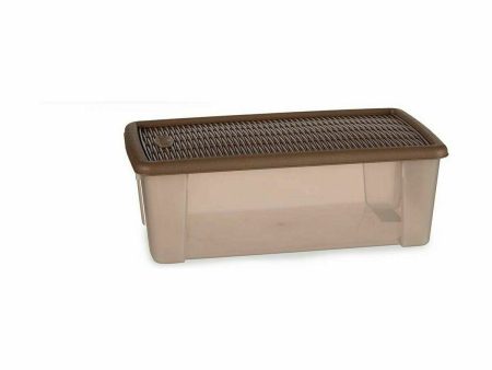 Storage Box with Lid Stefanplast Elegance Beige Plastic 5 L 19,5 x 11,5 x 33 cm (12 Units) Fashion