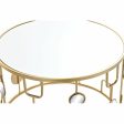 Set of 2 small tables DKD Home Decor Mirror Golden Metal (80 x 80 x 45 cm) (2 pcs) Sale