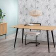 Dining Table Natural Black Wood Iron 160 x 90 x 77 cm For Cheap