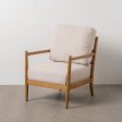 Armchair Beige Natural Rubber wood MDF Wood Foam 100 % polyester 65 x 71 x 88 cm on Sale