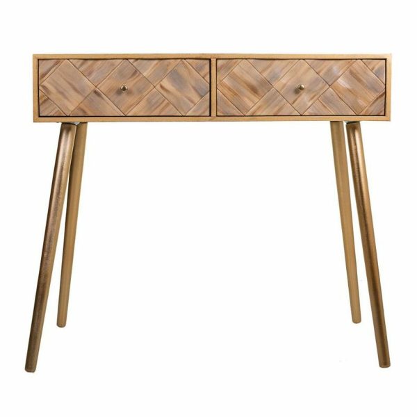 Hall Table with Drawers Alexandra House Living Brown Paolownia wood 41 x 79 x 88 cm Fashion