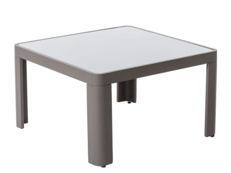 Side table Stella Grey Aluminium Tempered Glass 70 x 70 x 40 cm Sale